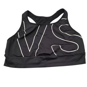 VSX Victorias Secret Sports Bra Womens Sz L Black White Racer Back